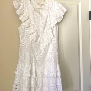 LoveShackFancy Lunetta Dress in White Size 4.  New without tags